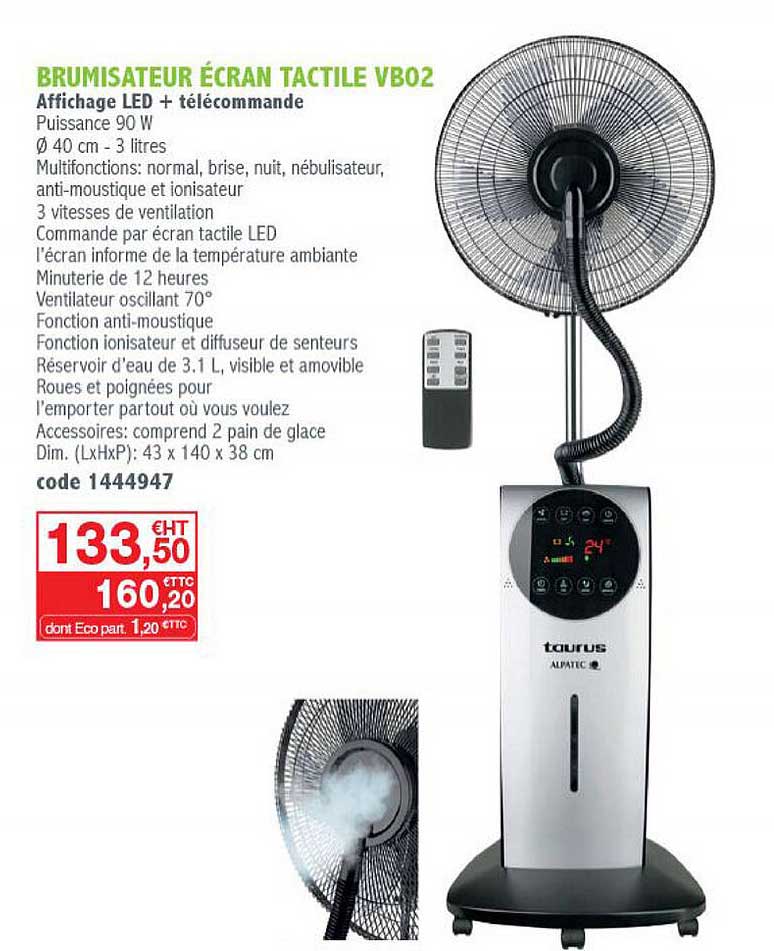 Brumisateur écran Tactile Vb02