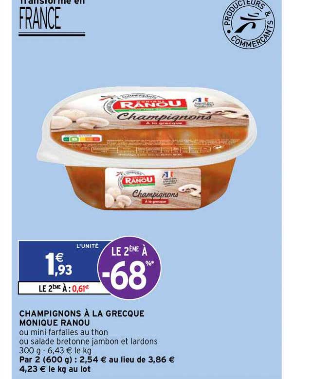 champignons à la grecque monique ranou