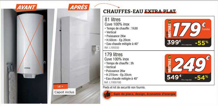 Chauffes-eau Extra Plat