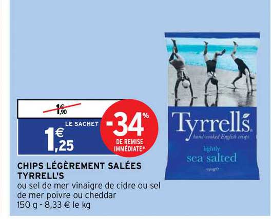 chips légèrement salées tyrrell's