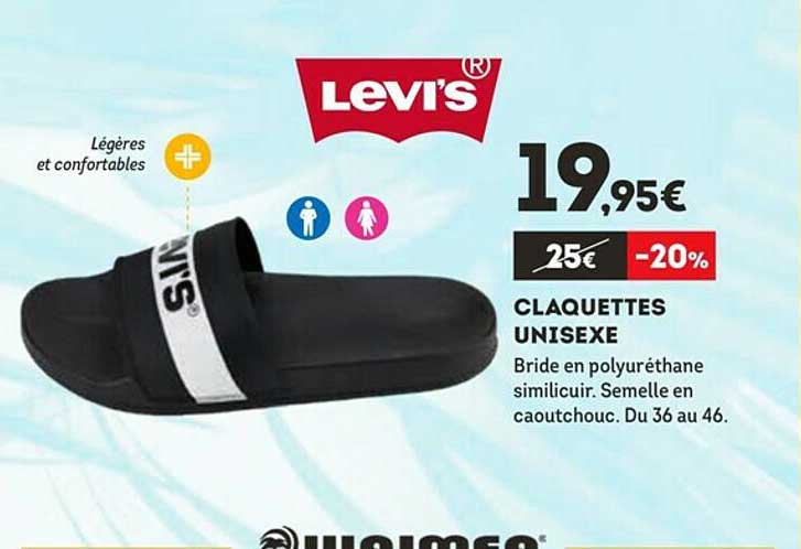 claquettes unisexe levi's