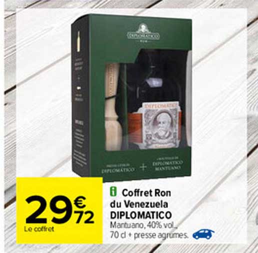 coffret ron du venezuela diplomatico