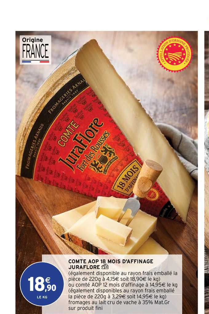 comté aop 18 mois d'affinage juraflore