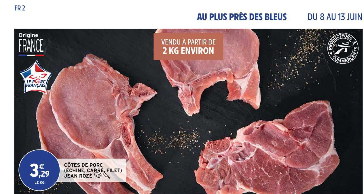 côtes de porc (échine, carré, filet) jean rozé