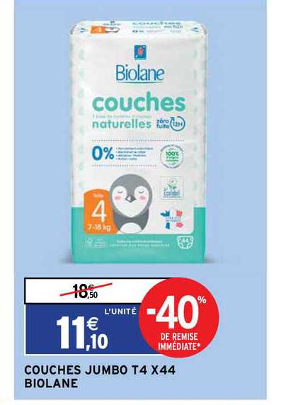 couches jumbo t4 x44 biolane