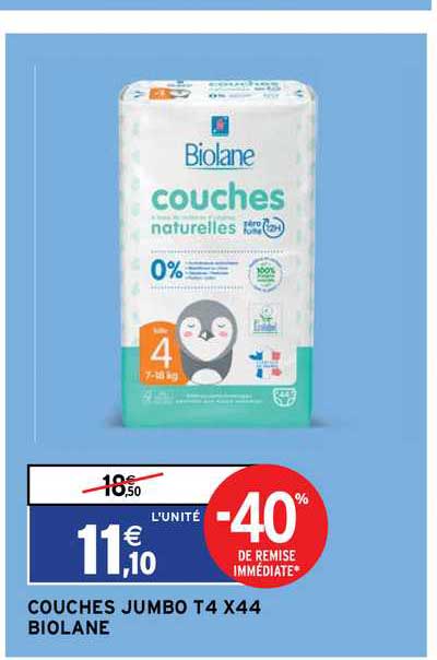 couches jumbo t4 x44 biolane
