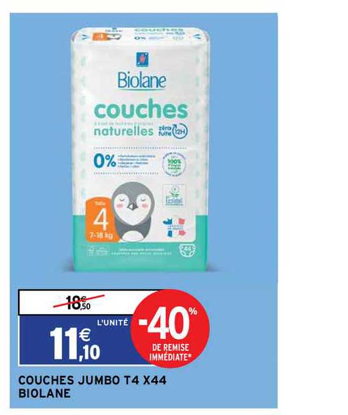 couches jumbo t4 x44 biolane