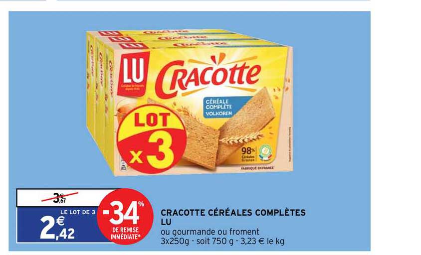 cracotte céréales complètes lu