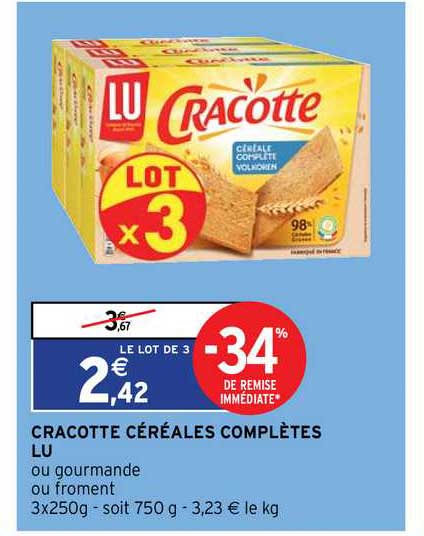 cracotte céréales complètes lu