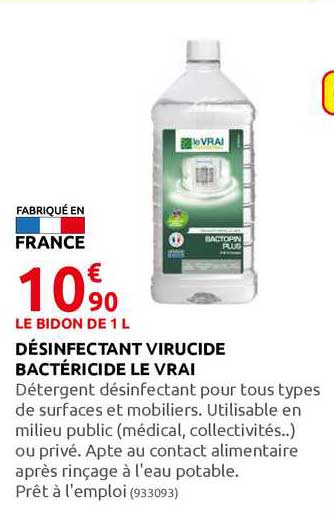 désinfectant virucide bactéricide le vrai