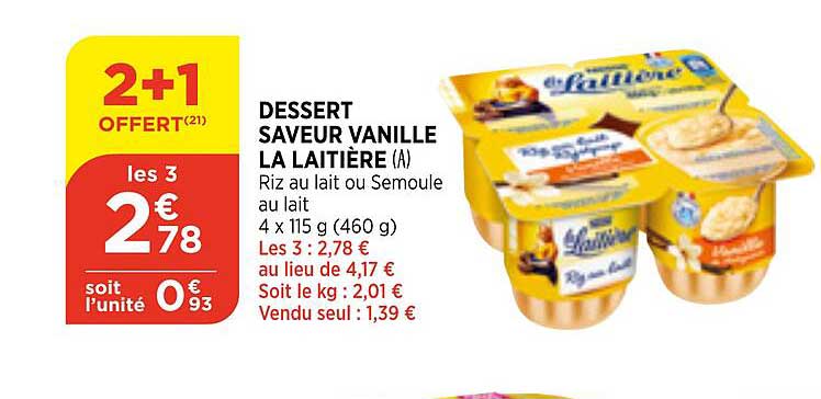 Dessert Saveur Vanille La Laitière