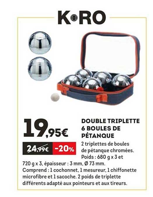 double triplette 6 boules de pétanque