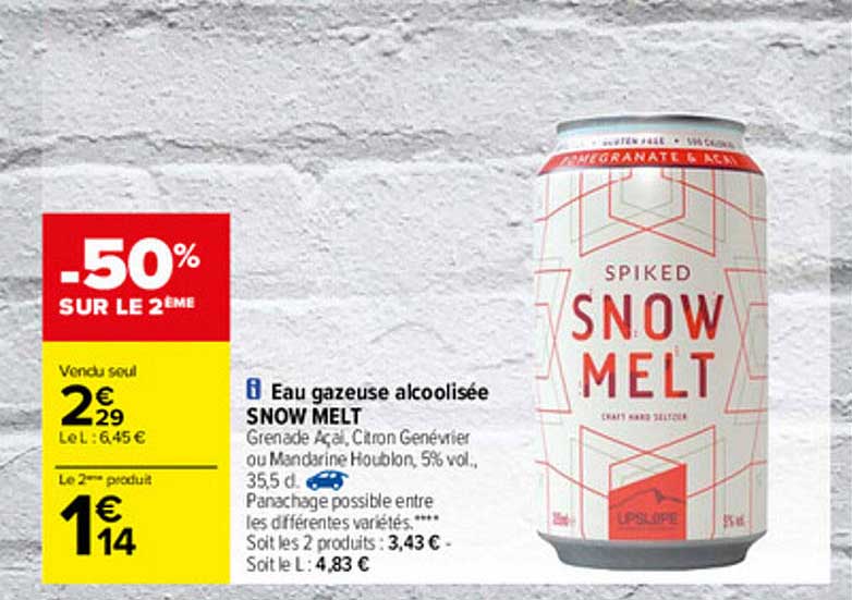 eau gazeuse alcoolisée snow melt