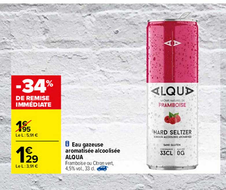 eau gazeuse aromatisée alcoolisée alqua