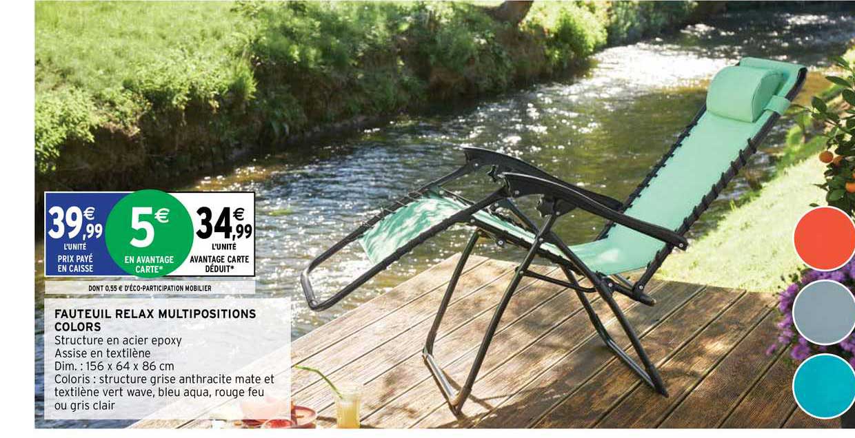 fauteuil relax multipositions colors