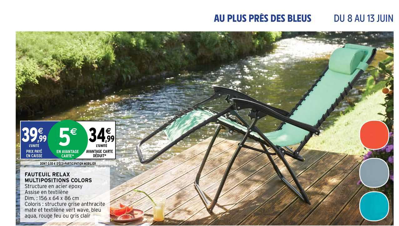 fauteuil relax multipositions colors