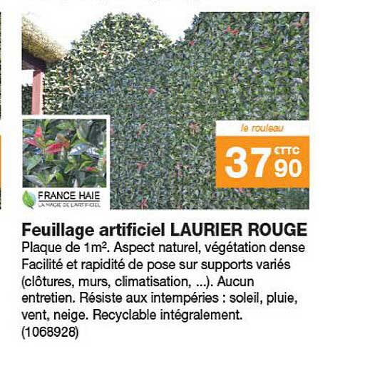 feuillage artificiel laurier rouge