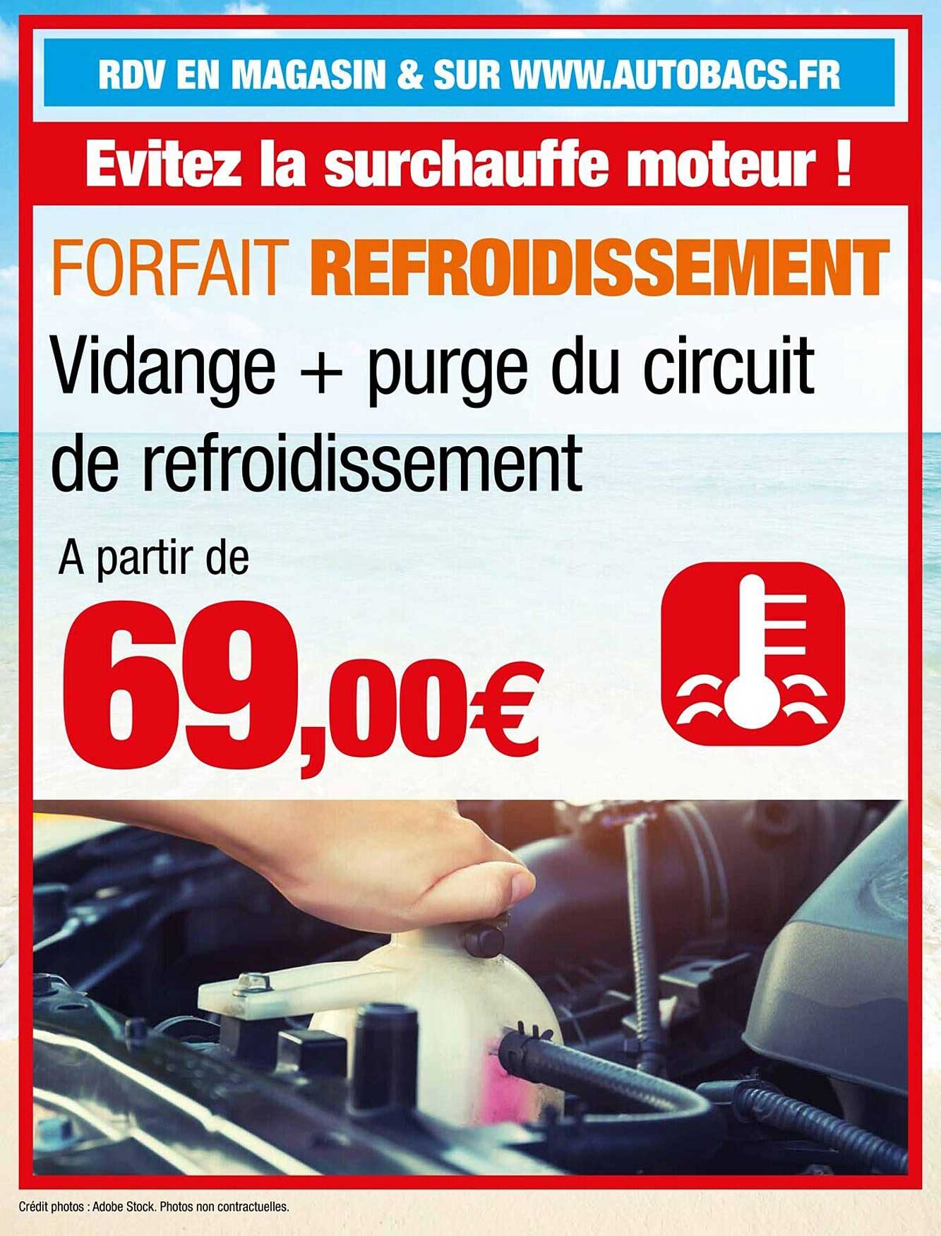 forfait refroidissement : vidange + purge de circuit de refroidissement