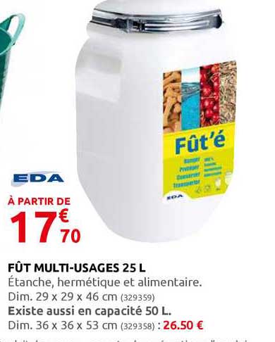 fût multi-usages 25 l eda