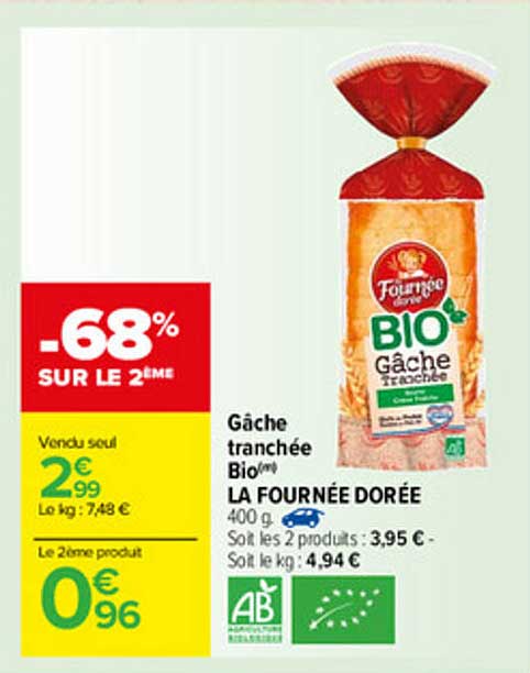 gâche tranchée bio la fournée dorée