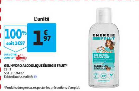 Gel Hydro Alcoolique énergie Fruit