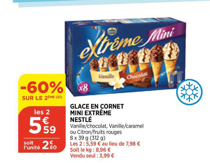 Glace En Cornet Mini Extrême Nestlé