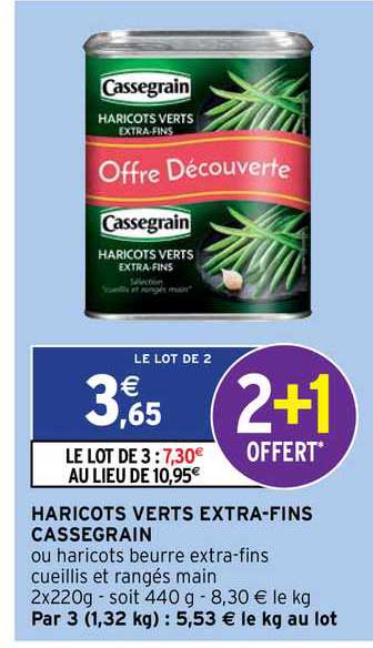 haricots verts extra-fins cassegrain