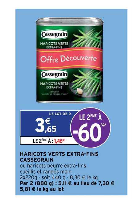 haricots verts extra-fins cassegrain
