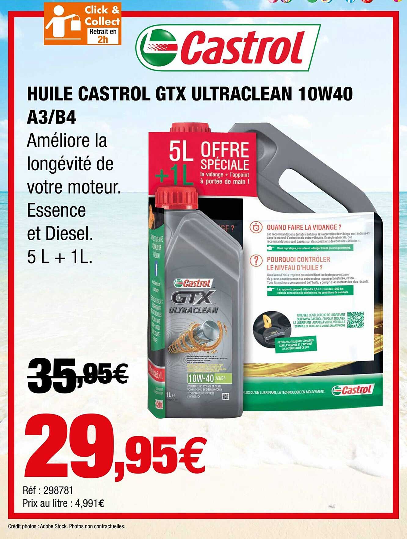 huile castrol gtx ultraclean 10w40 a3-b4