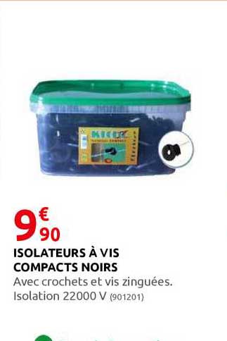 isolateurs à vis compacts noirs