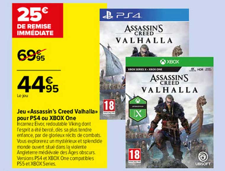 jeu «assassin's creed valhalla» pour ps4 ou xbox one