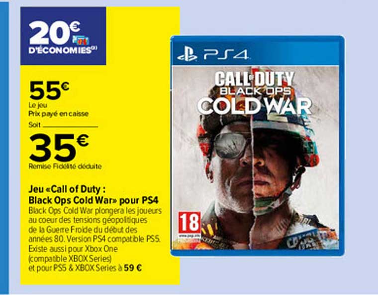 jeu «call of duty : black ops cold war» pour ps4