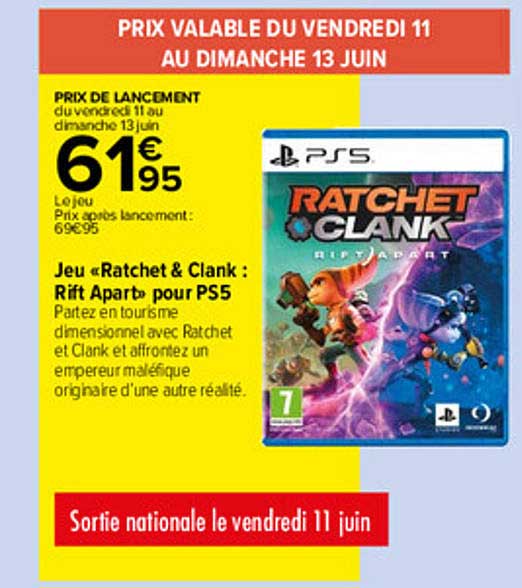 jeu «ratchet & clank : rift apart» pour ps5
