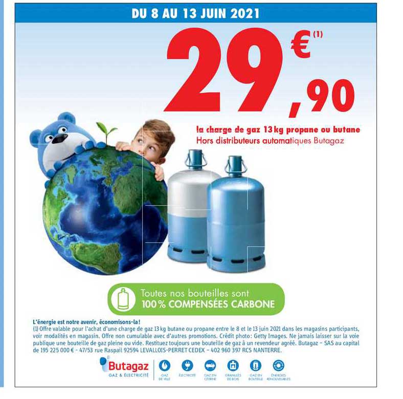 la charge de gaz 13 kg propane ou butane