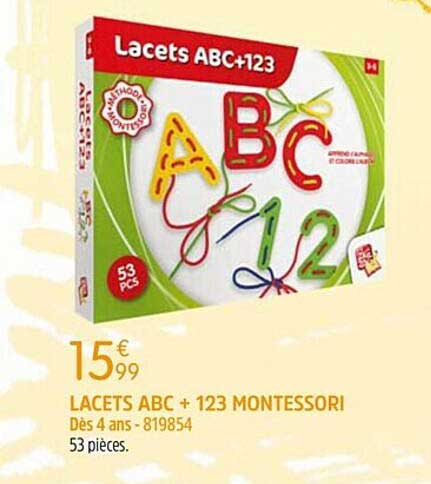lacets abc + 123 montessori