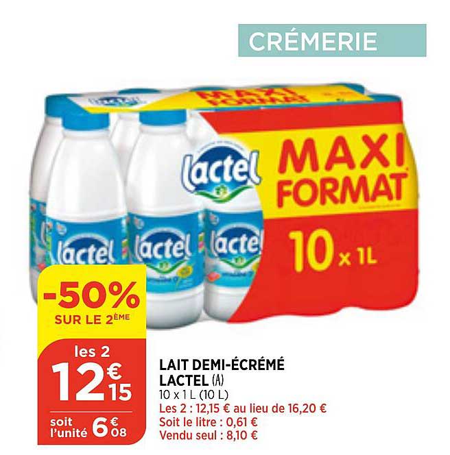 lait demi-écrémé lactel