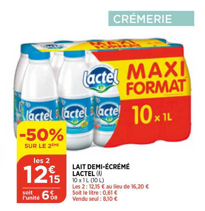 lait demi-écrémé lactel