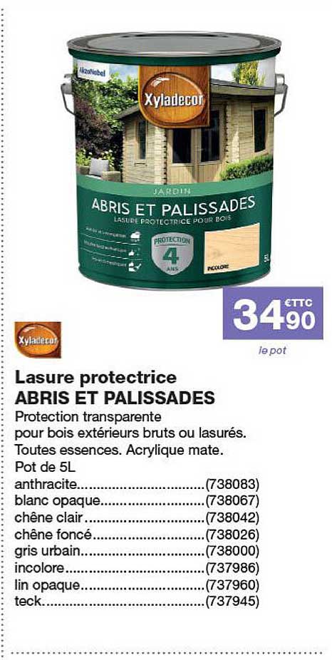 lasure protectrice abris et palissades