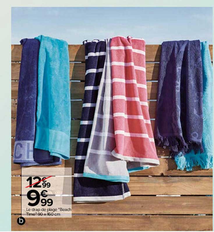 Le Drap De Plage "beach Time" 90 X 160 Cm