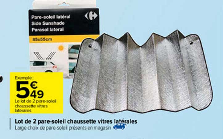 le lot de 2 pare-soleil chaussette vitres latérales