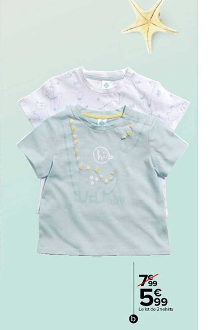 le lot de 2 t-shirts