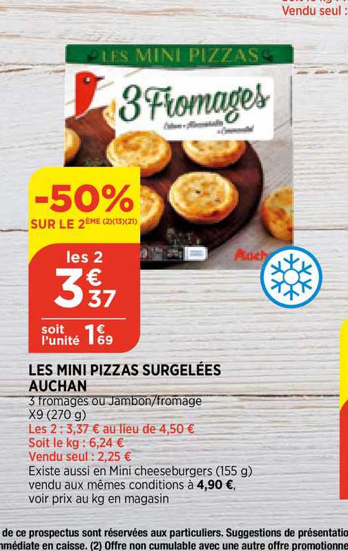 Les Mini Pizzas Surgelées Auchan