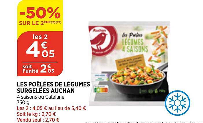 Les Poêlées De Légumes Surgelées Auchan