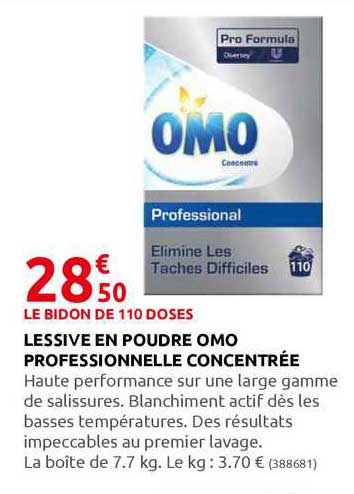 Lessive En Poudre Omo Professionnelle Concentrée