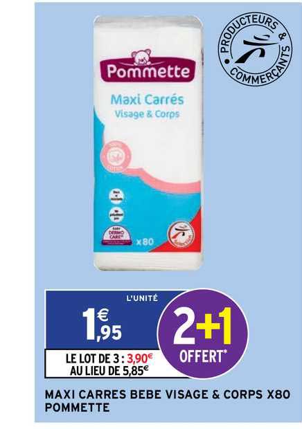 Maxi Carrés Bébé Visage & Corps X80 Pommette