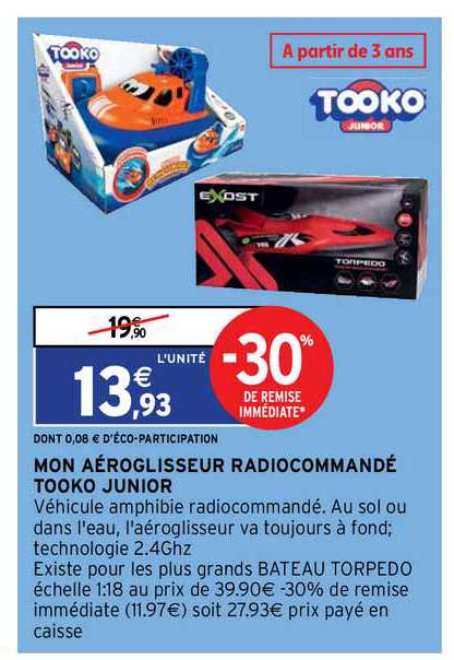 mon aéroglisseur radiocommandé tooko junior