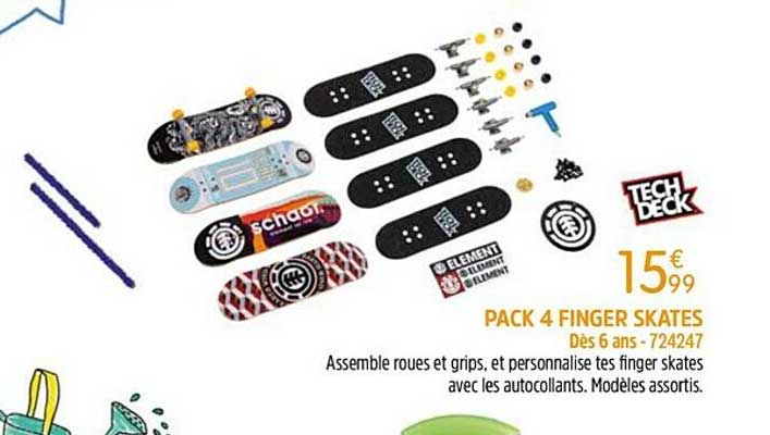 pack 4 finger skates