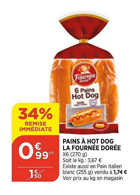 Pains à Hot Dog La Fournée Dorée