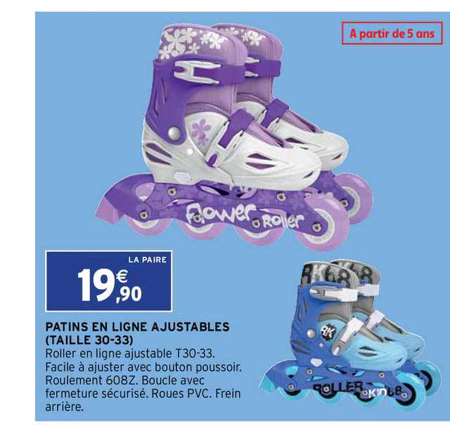 Pains En Ligne Ajustables (taille 30-33)