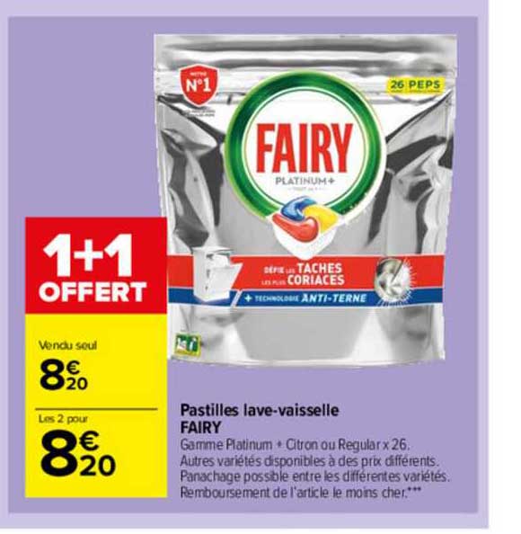 pastilles lave-vaisselle fairy